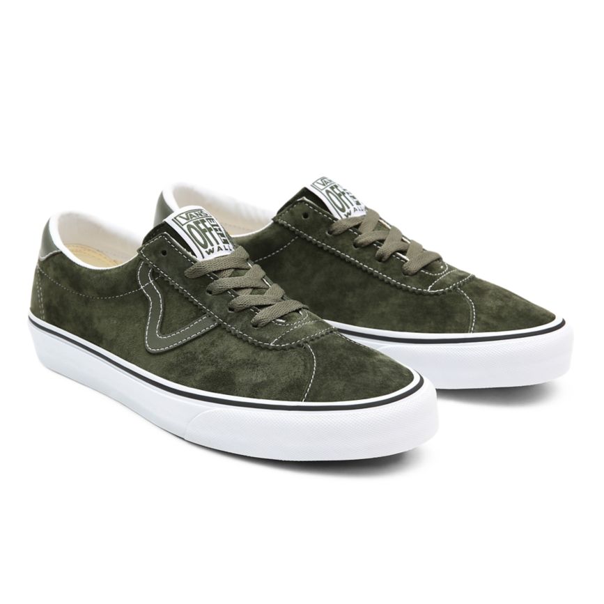 Women's Vans Pig Suede Sport Low Top Shoes India Online - Olive/White [JC0452368]